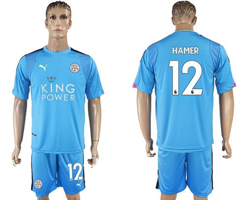 Leicester City #12 Hamer Light Blue Goalkeeper Soccer Club Jersey - Click Image to Close